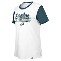 Women's New Era White/Midnight Green Philadelphia Eagles 3rd Down T-Shirt