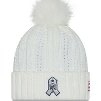 Bonnet en tricot à revers avec pompon Philadelphia Eagles 2024 Salute To Service de New Era pour femme