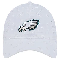 Casquette ajustable 9TWENTY blanche à imprimé floral des Philadelphia Eagles de New Era pour femme