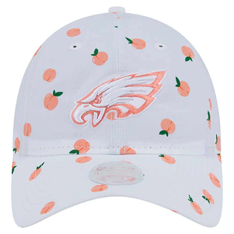 Casquette ajustable New Era blanche Philadelphia Eagles Fruit Pattern 9TWENTY pour femme