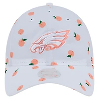 Casquette ajustable New Era blanche Philadelphia Eagles Fruit Pattern 9TWENTY pour femme
