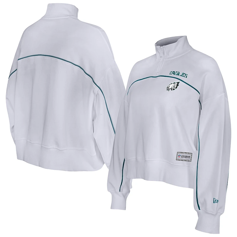 Sweat-shirt fonctionnel à fermeture éclair quart de tour New Era Philadelphia Eagles pour femme