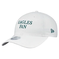 Casquette ajustable New Era blanche Philadelphia Eagles Team Fan 9TWENTY pour femme
