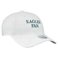Casquette ajustable New Era blanche Philadelphia Eagles Team Fan 9TWENTY pour femme