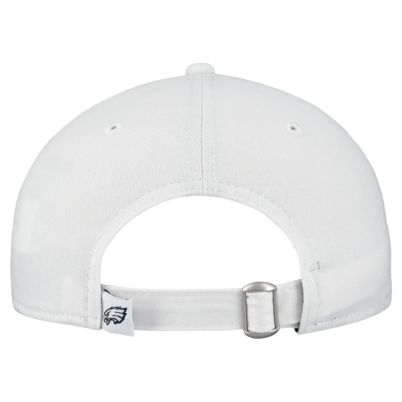 Casquette ajustable New Era blanche Philadelphia Eagles Team Fan 9TWENTY pour femme