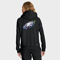 Sweat à capuche Nike noir Philadelphia Eagles 2025 NFL Crucial Catch Sideline Standard Issue Dri-FIT pour femme