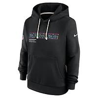 Sweat à capuche Nike noir Philadelphia Eagles 2025 NFL Crucial Catch Sideline Standard Issue Dri-FIT pour femme