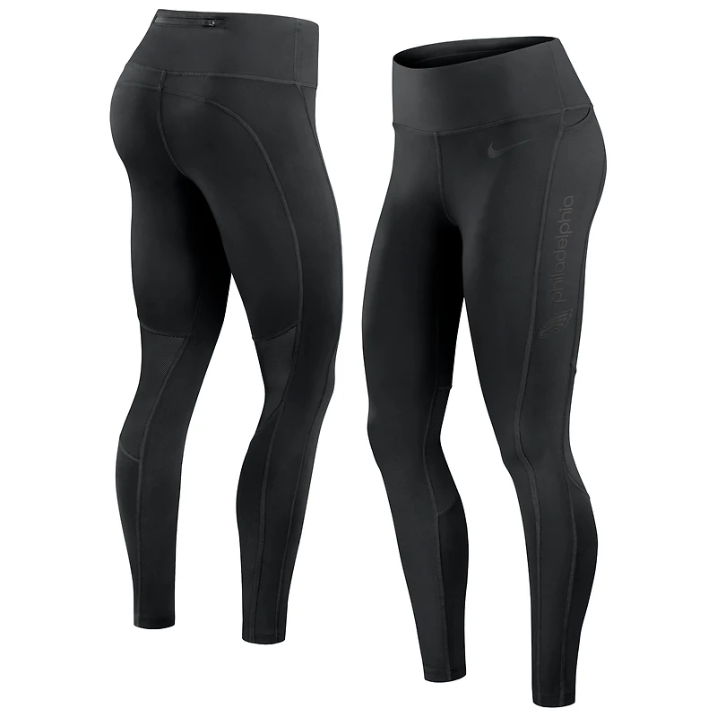 Legging Nike noir Philadelphia Eagles Edge Wordmark Dri-FIT pour femme
