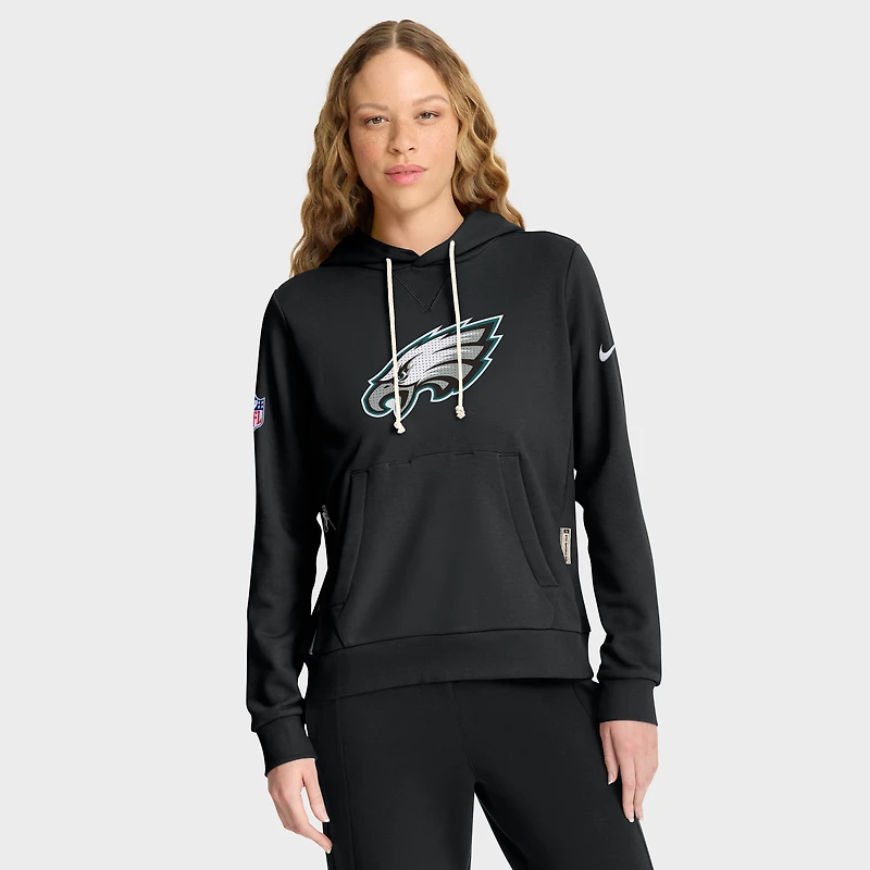Women's Nike Black Philadelphia Eagles Sideline Standard Issue Initial Home Dri-FIT Hoodie