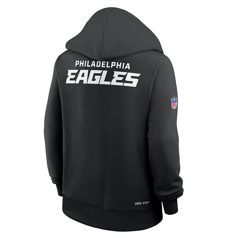 Women's Nike Black Philadelphia Eagles Sideline Standard Issue Initial Home Dri-FIT Hoodie
