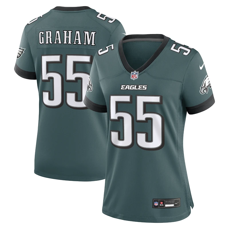 Maillot de match Nike Brandon Graham vert nuit pour femme, Philadelphia Eagles