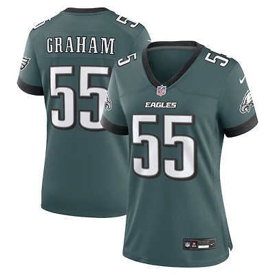 Maillot de match Nike Brandon Graham vert nuit pour femme, Philadelphia Eagles