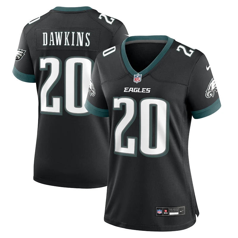 Maillot de match joueur retraité Nike Brian Dawkins pour femme, vert minuit, des Eagles Philadelphie