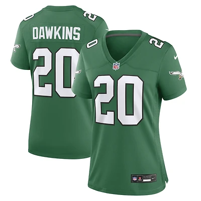 Maillot de match alternatif des Eagles Philadelphie Nike Brian Dawkins Kelly vert pour femme