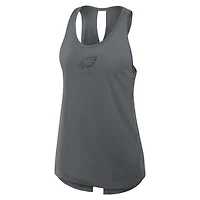 Women's Nike Charcoal Philadelphia Eagles Glory Open-Back Crisscross Dri-FIT Tank Top