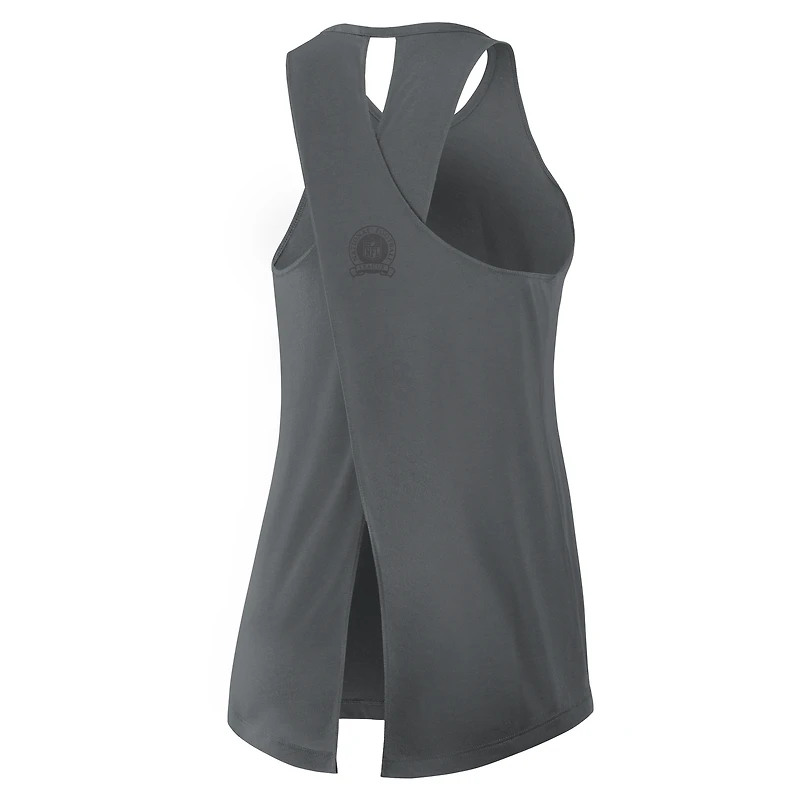 Women's Nike Charcoal Philadelphia Eagles Glory Open-Back Crisscross Dri-FIT Tank Top
