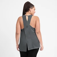 Débardeur Nike Charcoal Philadelphia Eagles Glory à dos ouvert et croisé Dri-FIT pour femme