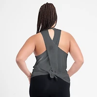 Women's Nike Charcoal Philadelphia Eagles Glory Open-Back Crisscross Dri-FIT Tank Top