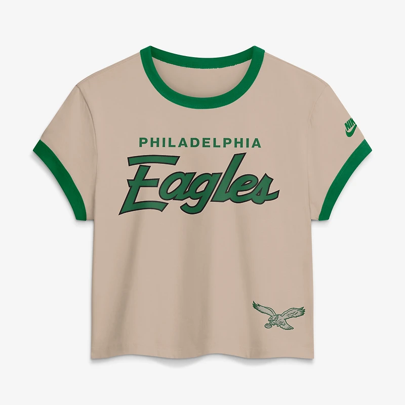 T-shirt court Nike Philadelphia Eagles crème pour femme