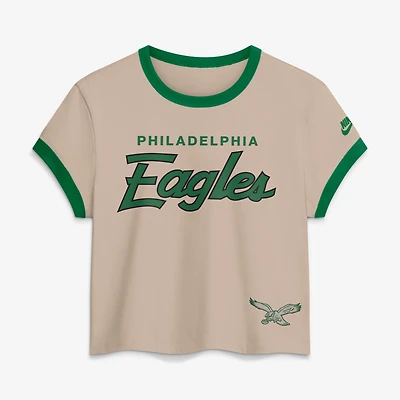 T-shirt court Nike Philadelphia Eagles crème pour femme