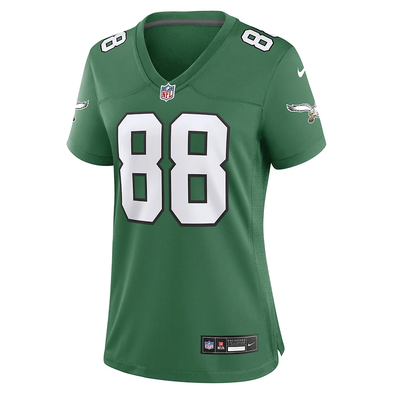 Maillot de match alternatif des Eagles Philadelphie pour femme Nike Dallas Goedert Kelly vert