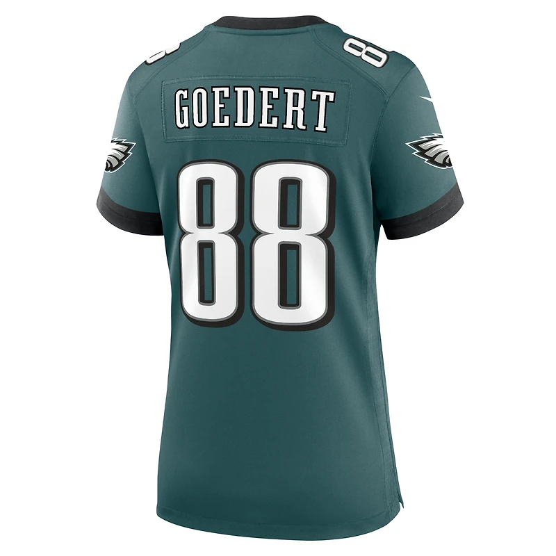 Maillot de match l'équipe Nike Dallas Goedert pour femme, vert minuit, des Eagles Philadelphie
