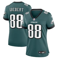Maillot de match l'équipe Nike Dallas Goedert pour femme, vert minuit, des Eagles Philadelphie