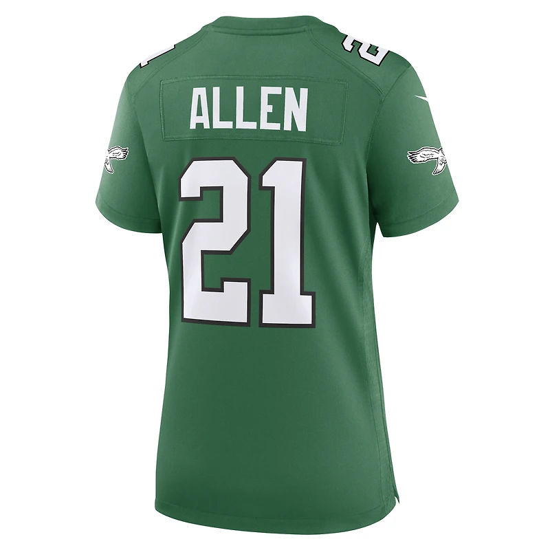 Maillot de jeu alternatif des Eagles Philadelphie Nike Eric Allen Kelly pour femme, vert