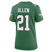 Maillot de jeu alternatif des Eagles Philadelphie Nike Eric Allen Kelly pour femme, vert