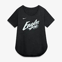 Women's Nike  Heather Black Philadelphia Eagles Lockup Tri-Blend T-Shirt