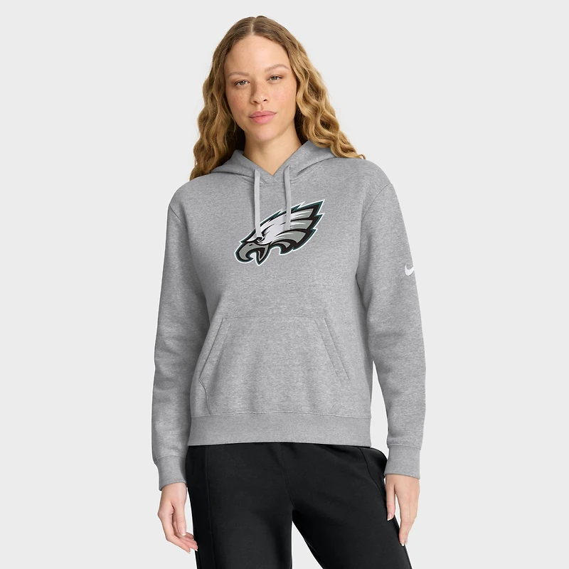 Sweat à capuche en polaire Nike gris chiné Philadelphia Eagles Club pour femme