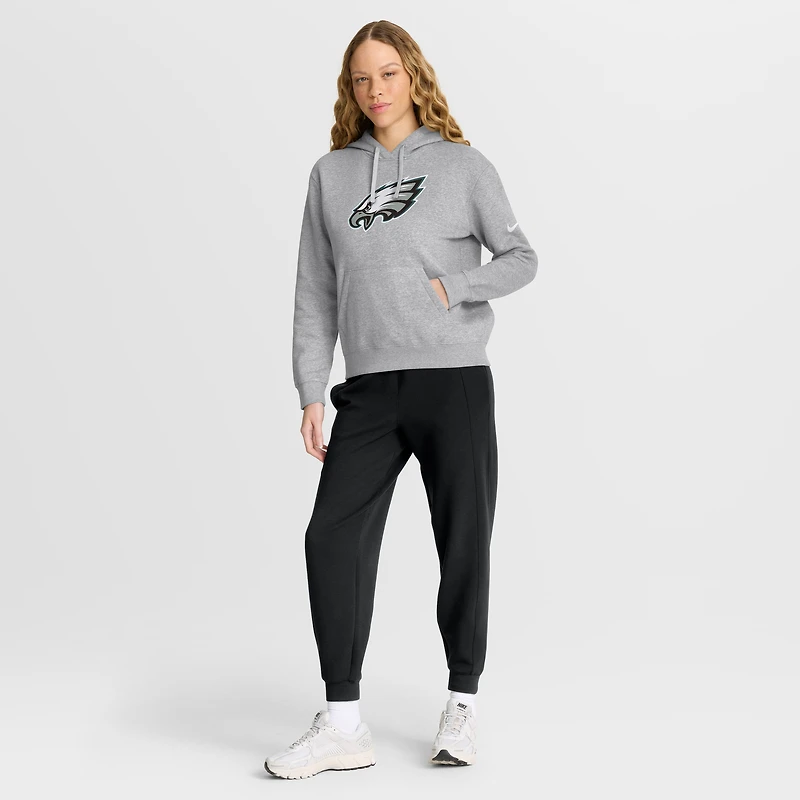 Sweat à capuche en polaire Nike gris chiné Philadelphia Eagles Club pour femme