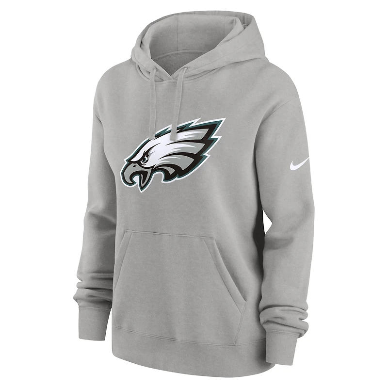 Sweat à capuche en molleton Nike gris chiné Philadelphia Eagles Club pour femme
