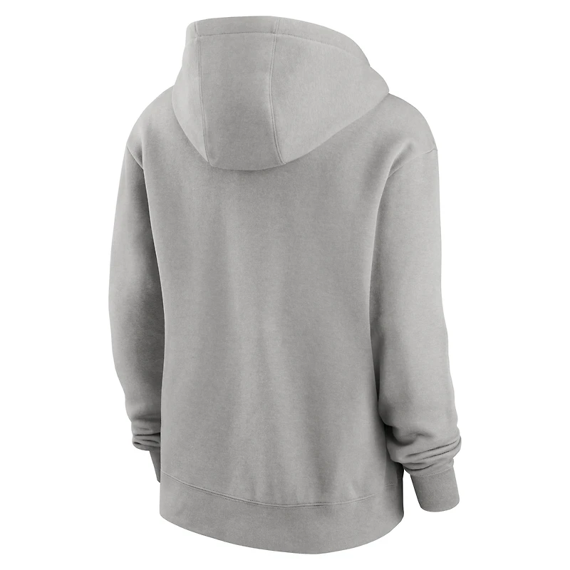 Sweat à capuche en molleton Nike gris chiné Philadelphia Eagles Club pour femme