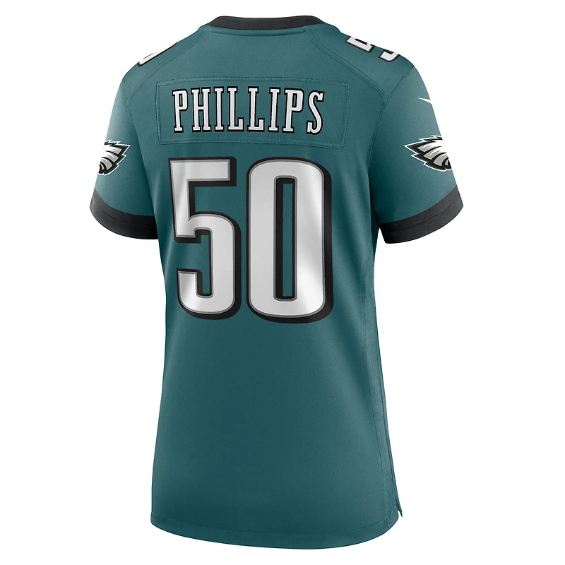 Maillot de match Nike Jaelan Phillips vert nuit pour femme, Philadelphia Eagles