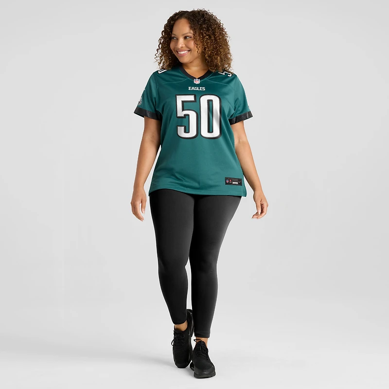 Maillot de match Nike Jaelan Phillips vert nuit pour femme, Philadelphia Eagles