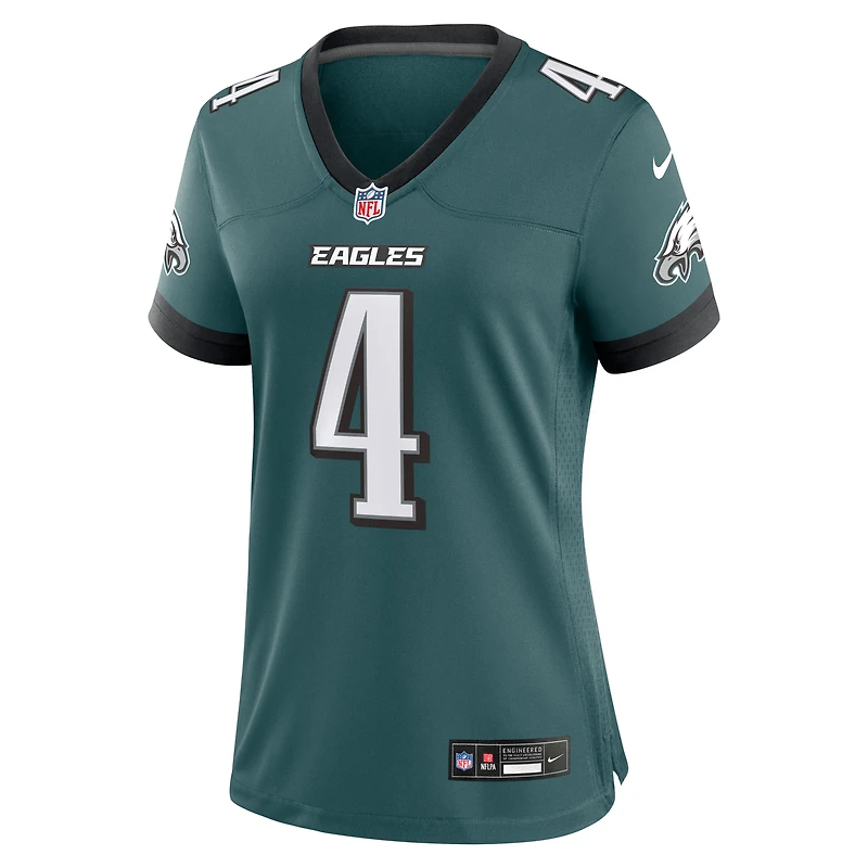 Maillot de match Nike Jake Elliott vert nuit pour femme, Philadelphia Eagles