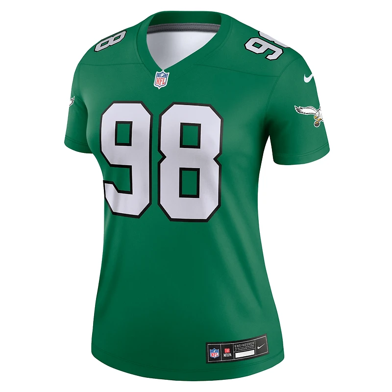 Haut de performance Nike Jalen Carter Kelly vert Philadelphia Eagles Alternate Legend pour femme