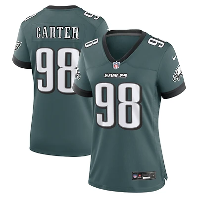 Women's Nike Jalen Carter Midnight Green Philadelphia Eagles Team Game Jersey
