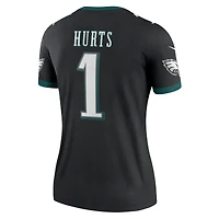 Haut de performance Nike Jalen Hurts pour femme, noir, Philadelphia Eagles Alternate Legend Player