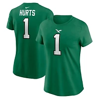 Women's Nike Jalen Hurts White Philadelphia Eagles Player Name & Number T-Shirt