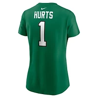 T-shirt avec nom et numéro du joueur des Eagles de Philadelphie Nike Jalen Hurts pour femme, blanc