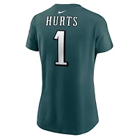 T-shirt avec nom et numéro du joueur des Eagles de Philadelphie Nike Jalen Hurts pour femme, blanc