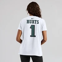 Women's Nike Jalen Hurts White Philadelphia Eagles Player Name & Number T-Shirt