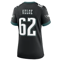 Maillot de match alternatif Nike Jason Kelce noir des Philadelphia Eagles pour femme