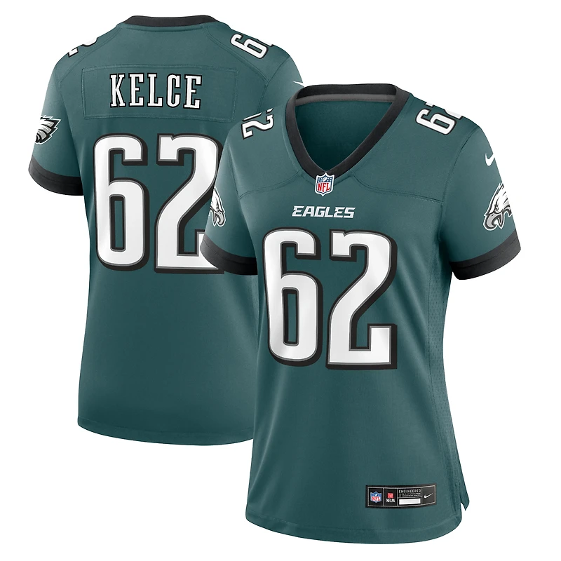 Maillot de match l'équipe Nike Jason Kelce pour femme, vert minuit, des Eagles Philadelphie