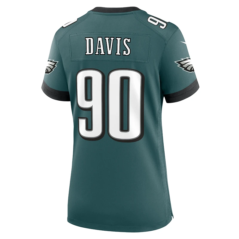 Maillot Nike Jordan Davis pour femme, vert minuit, le match de l'équipe des Eagles Philadelphie