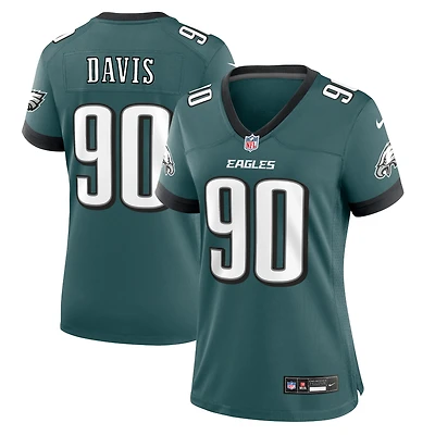 Maillot Nike Jordan Davis pour femme, vert minuit, le match de l'équipe des Eagles Philadelphie
