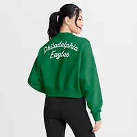 Sweat-shirt à col zippé Nike Kelly Green Philadelphia Eagles Phoenix Fleece pour femme