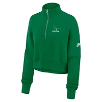 Sweat-shirt à col zippé Nike Kelly Green Philadelphia Eagles Phoenix Fleece pour femme